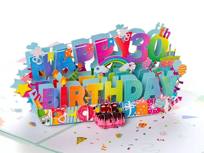 Pop Up-kort – Happy 30th Birthday 3 Pop Up-kort – Happy 30th Birthday