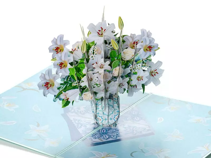 Pop Up-kort – Liljebuket 3 Pop Up-kort – Liljebuket