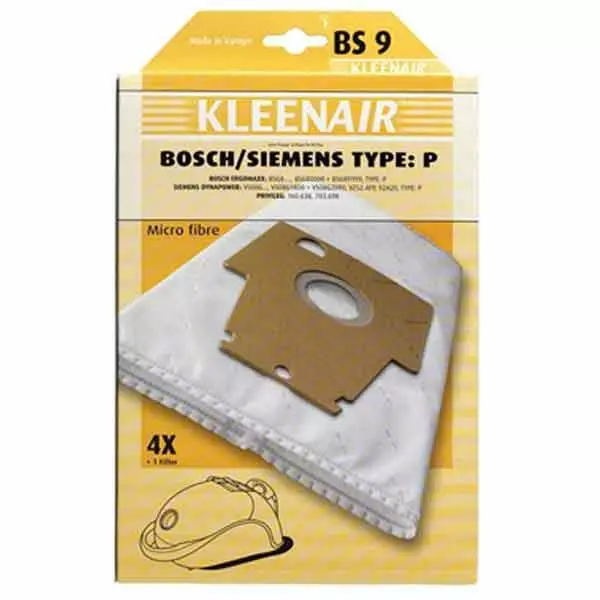 Kleenair BS9 Bosch/Siemens Type P Støvsugerposer 3 Kleenair BS9 Bosch/Siemens Type P Støvsugerposer