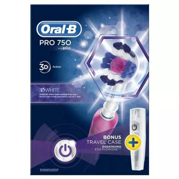 Oral B Pro 750 CA Pink Eltandbørste 3 Oral B Pro 750 CA Pink Eltandbørste